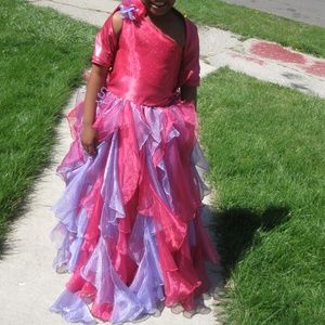 Fuchsia & Lavender Flower Girl Pageant Dress